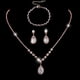 thumbnail image 1 of Conjunto de joyería de boda para novia, pendientes, collar y gota de agua con circonitas y diamantes brillantes, 1 of 6