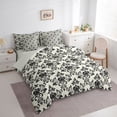 thumbnail image 3 of jejeloiu Vintage Bohemian Flowers 7-Piece Twin Bedding Sets,Damask Floral Bedding Comforter Set,Beige Black Sheet Sets For Adults,Ultra Soft Home Decor Reversible, 3 of 8