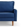 thumbnail image 5 of Zephyr 57.1 in. Modern Contemporary Craftsmanship Sofa, Blue Velvet Loveseat Couch with 2-Seater Cushions & Track Square Armrest, 5 of 17