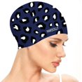 thumbnail image 1 of FYBTO FYBTO Femmes, Bonnet de Bain en Silicone pour Cheveux Longs avec Imprimé Léopard, 1 of 7