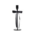 thumbnail image 2 of Black Metal Taper Candle Holder with Satin Bow - Gothic Halloween Table Centerpiece, Fall Harvest Indoor Display for Mantel, Home & Holiday Decor, 2 of 5