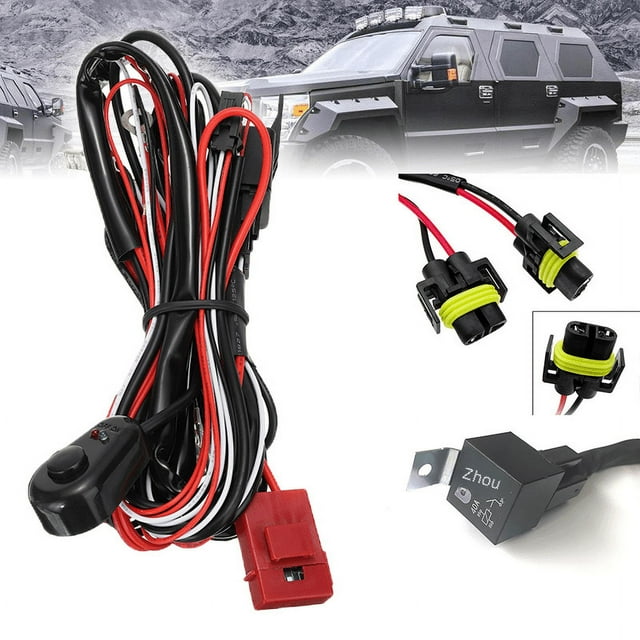 Juego de cables para interruptor de luz antiniebla, uno, dos, de arrastre, para interruptor de luz de trabajo LED, arnés de foco LED para luz antiniebla