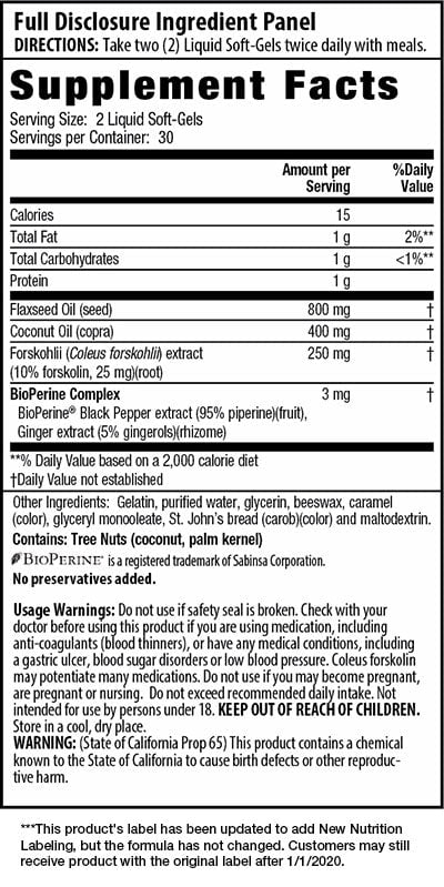 Irwin Naturals Forskolin Fat Loss Diet Lipo Stimulator & Healthy Weight Support — 60 Soft-Gels