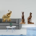 thumbnail image 2 of Estatua de y gato de resina, adorno de escritorio, escultura de animal, figura decorativa, sujetalibros, soporte de estante, artesanía de mes, 2 of 8