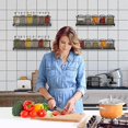 thumbnail image 2 of 2 Pack Kitchen Spice Rack, Metal Spice Shelf Without Drill, Kitchen Wall Spice Rack, 2 of 4