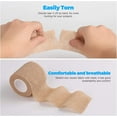 thumbnail image 4 of Pack 8 Pack 1" x 5 yds Self-Adhesive Bandage Pack Breathable Adhesive Bandage Wrap Rolls Sports Elastic Self-Adhesive Wrap Tapes (Beige), 4 of 5