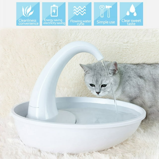 Fuente de agua para mascotas Swan, fuente de agua electrónica automática silenciosa para gatos y perros