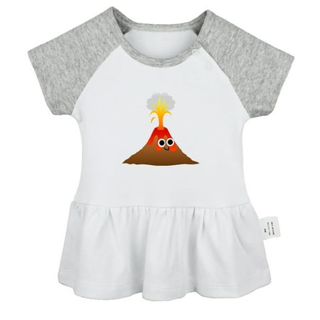 

Nature Volcano Pattern Dresses For Baby Newborn Babies Skirts Infant Princess Dress 0-24M Kids Graphic Clothes (Gray Raglan Dresses 6-12 Months)