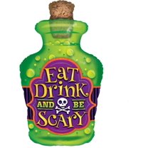 PMU Halloween Party Decoration Accessory 40 Inch "Eat Drink And Be Scary" Design Mylar-Foil Balloon (10/Pkg) Pkg/1