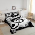 thumbnail image 3 of Erosebridal Musical Notes Comforter Sets Queen Size,Splash Melody Bedding Queen Comforter Set,Music Theme Decor,Ultra Soft,3 Pieces, 3 of 7