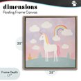 thumbnail image 4 of Stupell Industries Modern Mystical Unicorn with Rainbow & Clouds Brown Floating Frame Canvas Art, 25 x 25, by Lazar Studio, 4 of 8