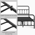 thumbnail image 5 of Alden Design King Size Metal Platform Bed Frame with High Headboard and Footboard, Adult, Black, 5 of 9