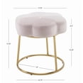 thumbnail image 3 of Linon Adult Boho Floral Plush Velvet Table Set Gold and Light Pink, 3 of 7