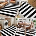 thumbnail image 6 of 3x5 Washable Area Rug, Geometric Pattern Non-Slip Rectangle Rug for Living Room Bedroom, Black Line Stripe Simple Style Indoor Low Pile Floor Mat for Home Decor, 6 of 9