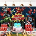 thumbnail image 4 of The Avengers Happy Birthday Anime Cartoon Theme Backdrops Banner Birthday Party Decor Supplies,5.9x3.6ft, 4 of 5