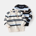 thumbnail image 3 of Beautyzll Chandail en Tricot à Rayures pour Bébés et Tout-Petits Garçons 2-7 Ans Enfants Chandail Décontracté en Tricot Vestes Automne Chandail Ample Manteau, 3 of 9