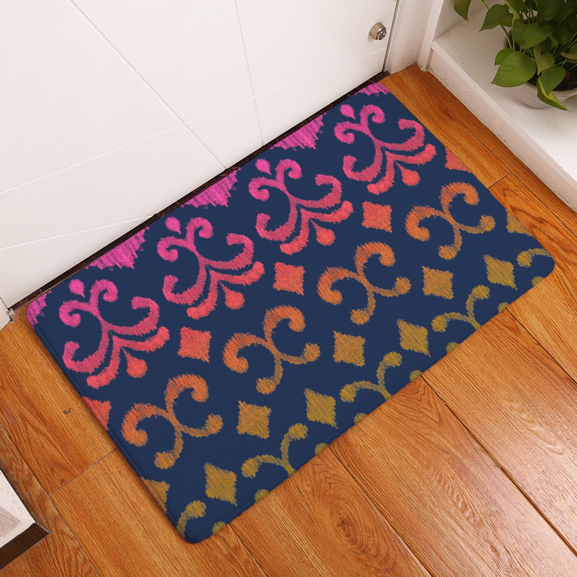 Rainbow Doormat Floral Door Mat Non Slip Indoor Outdoor Home