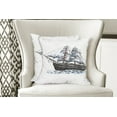 thumbnail image 4 of Ambesonne Ocean Throw Pillow Cover 2 Pack, Columbus Ship Sailing, 24", Multicolor, 4 of 6