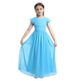 thumbnail image 2 of MSemis Kids Girls Flutter Sleeves Chiffon Birthday Party Wedding Dress Blue 14, 2 of 6