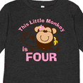 thumbnail image 4 of Inktastic Little Monkey Girl 4th Birthday Girls Long Sleeve Toddler T-Shirt, 4 of 5