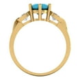 thumbnail image 4 of 1.72 ct Round Cut Simulated Turquoise 3 Stone 14K Yellow Gold Womens Engagement Ring, 4 of 5