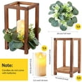 thumbnail image 2 of 8 Set/24 Pcs Wooden Wedding Lantern Centerpiece, Lantern Candle Holder for Rustic Wedding Table Decoration, Country Barn Wedding with 8 Flameless LED Candles 8 Eucalyptus Leaves Wreath, 2 of 9