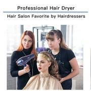 Hair Dryer, CONFU 1875W Professional Ionic Blow Dryer for Hair Care,3 Attachments for Home Salon Travel, Purple