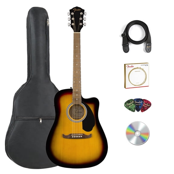 Fender FA-125CE Dreadnought Cutaway Acoustic-Electric Guitar - Sunburst w/ Gig Bag