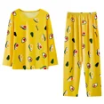 thumbnail image 5 of Ropa de dormir para mujer, pantalones finos de manga larga, conjunto de ropa informal para el hogar, moda cómoda antienvejecimiento para el hogar, primavera y otoño, 5 of 5