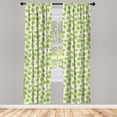 thumbnail image 4 of Ambesonne Kiwi Window Curtains, Sour Fruit Slices Pattern Art, Each 28" W x 63" L, Avocado Green and White, 4 of 4