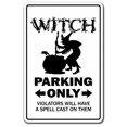 thumbnail image 1 of Letrero De Aluminio Para Estacionamiento De Brujas, Palo De Escoba, Fantasma De Novia De Halloween | Interior/Exterior | 10"" De Alto, 1 of 1