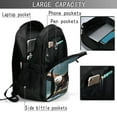 thumbnail image 3 of Hirioo Forest River Bald Eagle for Travel Laptop Backpack with USB Charging Port for Men and Women, 3 of 7