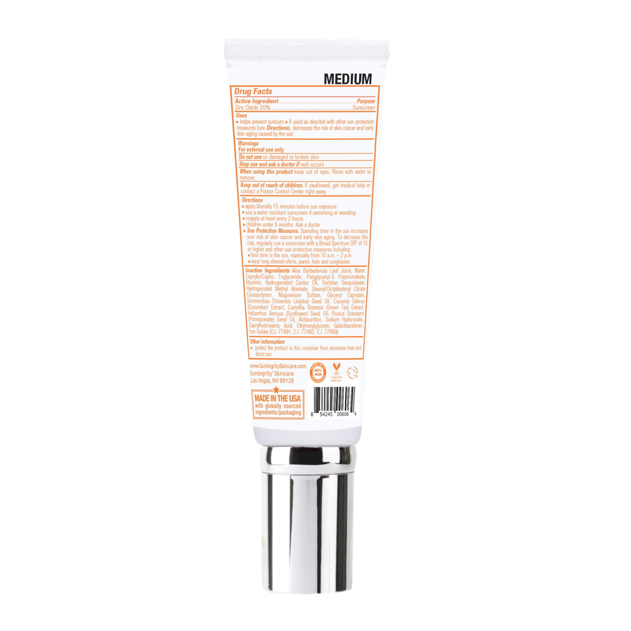 Suntegrity 5-IN-1 Tinted Sunscreen Moisturizer (MEDIUM Shade) - Broad Spectrum SPF 30