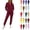 Wine, variant on ZUBMGKTE 2 Piece Lounge Sets for Women Zip Up Hooded Cardigan Oversized Sweatshirt Full Length Sweatpants Matching Set, Solid Color Casual Athleisure Tracksuit With Side Pockets S_3XL