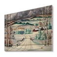 thumbnail image 2 of Designart 'Snowy Road In Countryside Winter Landscape' Traditional Print on Natural Pine Wood, 2 of 5