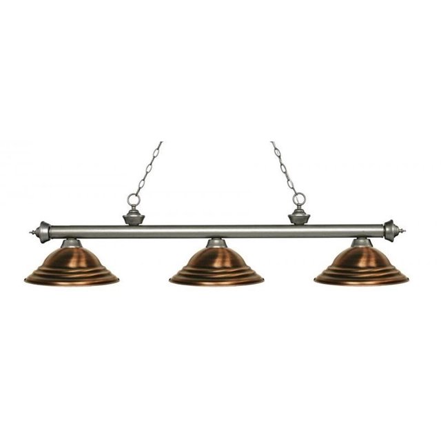 Z-Lite Riviera 3 Light Billiard Light in Antique Silver