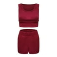 thumbnail image 5 of Kiplyki Women Sleeveless Seamless Ribbed Crop Tank High Waist Shorts Yoga Outfits Sets, 5 of 8