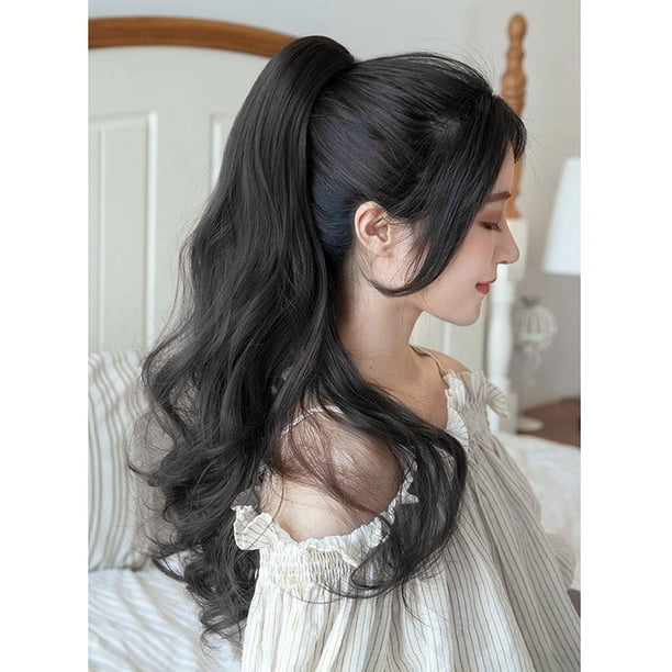 Cola De Caballo De Extensión De Cabello, Cola De Caballo Ondulada Con Garra Sintética De Moda Elegante De 19,7 Pulgadas Para Niñas Para Fiestas Navideñas