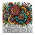 thumbnail image 4 of Ambesonne Modern Shower Curtain, Jumble Tones Floral Oriental, 69"Wx84"L, Pale Grey Multicolor, 4 of 4