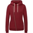thumbnail image 4 of Jinhomg 2026 Trendy Hoodies for Women Plus Size Casual Solid Drawstring Hooded Sweatshirt Oversized Comfy Long Sleeve Zip Up Jacket with Pockets Red XXL, 4 of 5