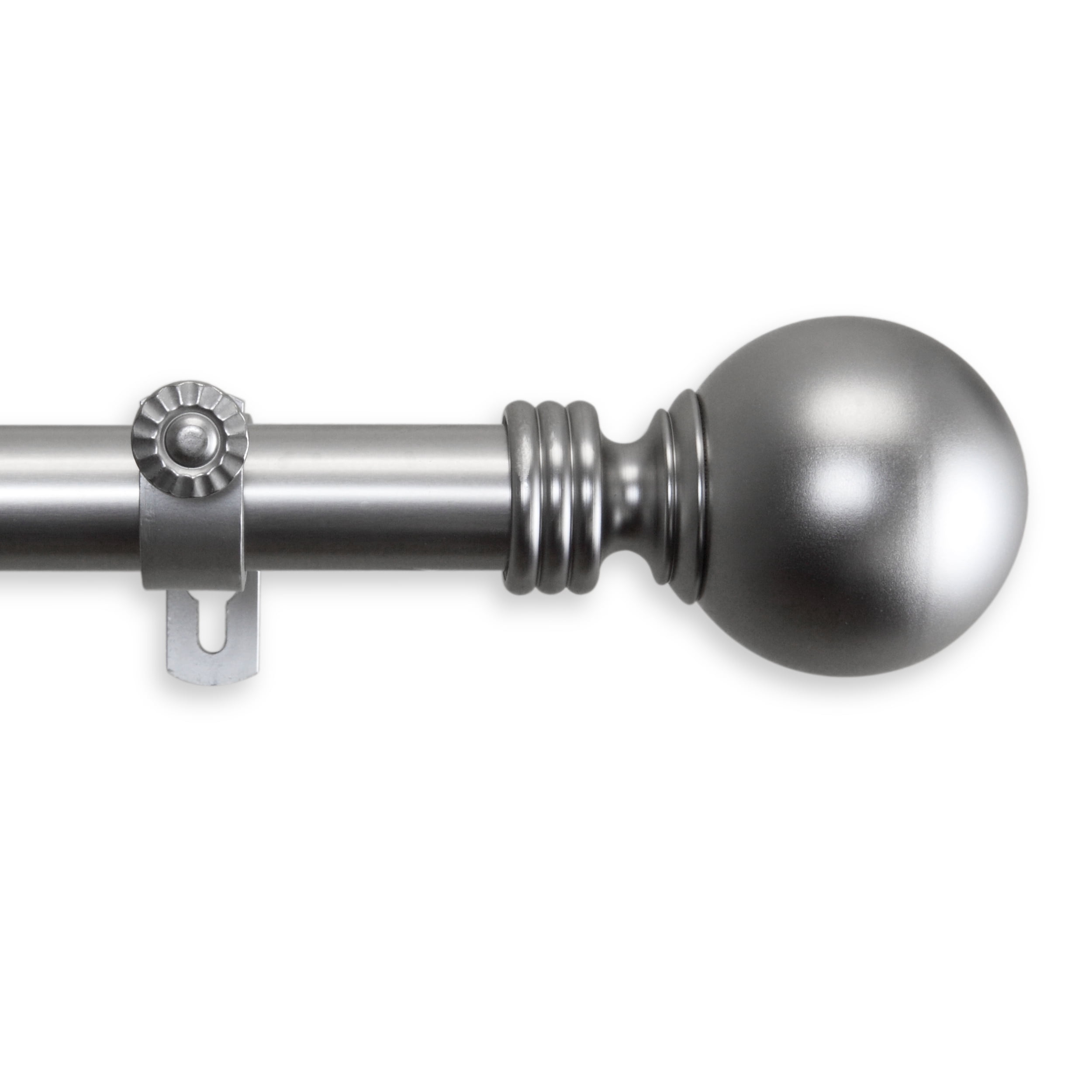 1" Dia Giselle Curtain Rod 160-240 inch, Satin Nickel
