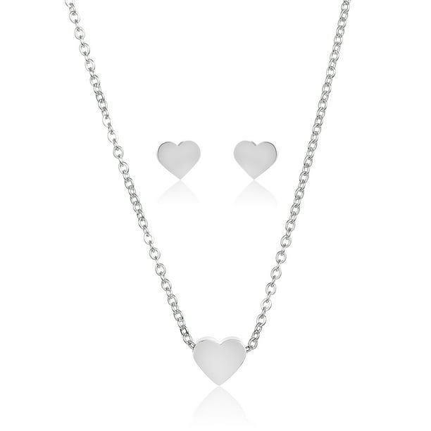 Coastal Jewelry Heart Shaped Necklace And Earrings Jewelry Set Walmart Com Walmart Com