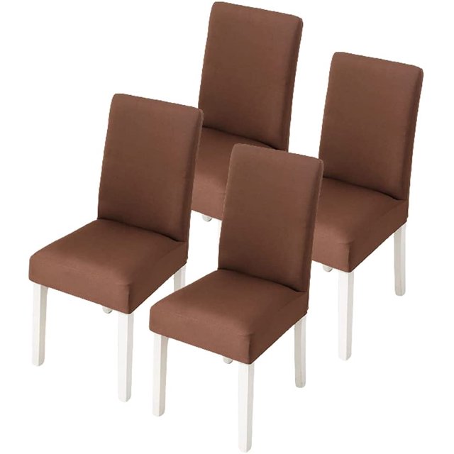 CANDeal 4PCS Dining Room Chair Covers Slipcovers Set, Spandex Fabric Fit Stretch Removable Washable Short Kitchen Chair Covers Protector for Dining Room, Hotel