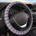 thumbnail image 5 of Susaid Heart Check Plaid Print Elastic Car Steering Wheel Cover, 15 Inches Breathable Vehicle Steer Wheel Protector, Universal for SUV, Truck, 5 of 6