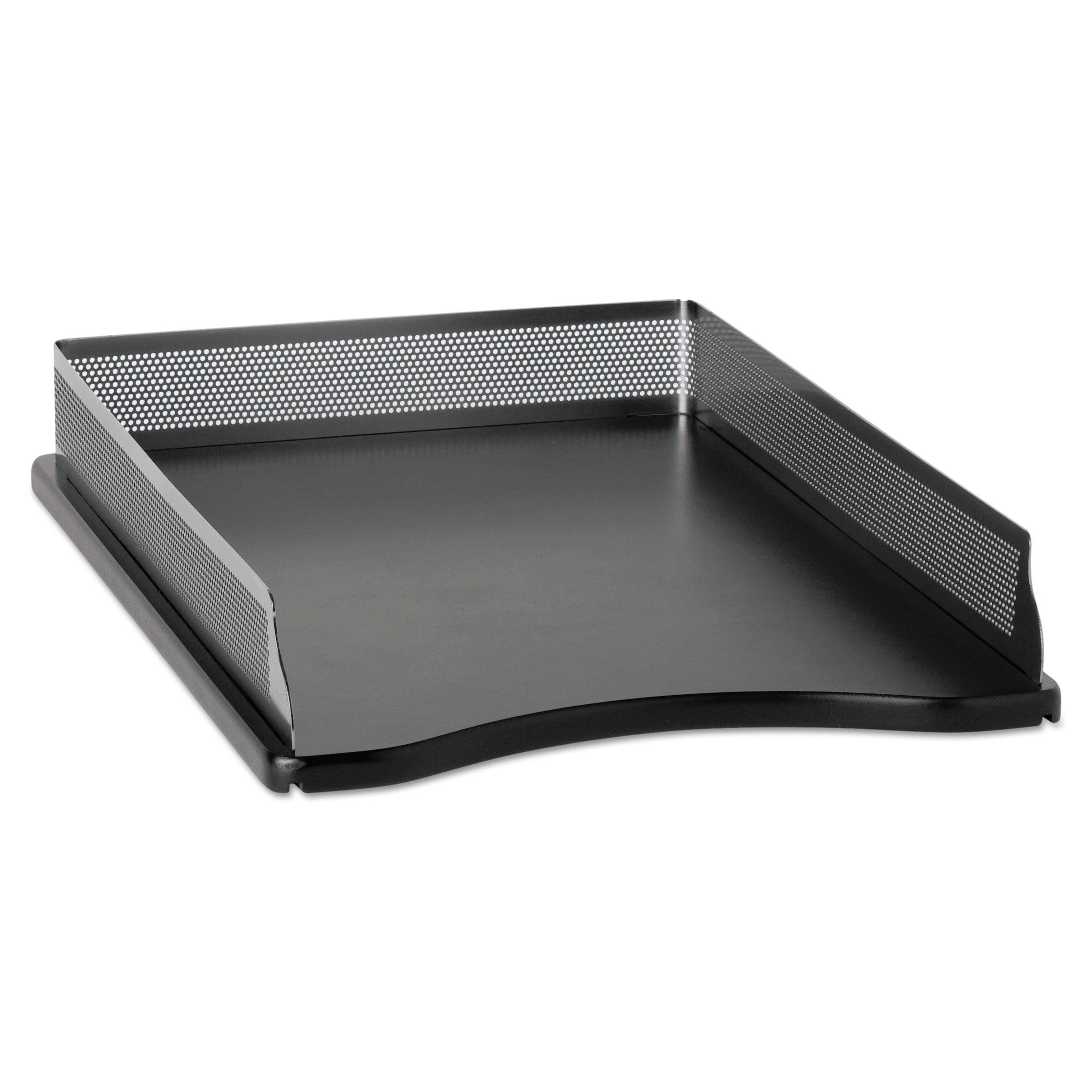 Rolodex Distinctions SelfStacking Desk Tray, Metal/Black ROLE22615