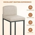 thumbnail image 6 of Modern Bar Stools Set of 2, Upholstered Counter Height 24.8" Bar Stools, Faux Leather Counter Stools Bar Chairs with Back, for Kitchen Island, Beige, 6 of 9