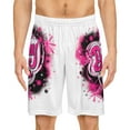 thumbnail image 3 of Airbrush Birthday Girl Pink Basketball Shorts (AOP), 3 of 4