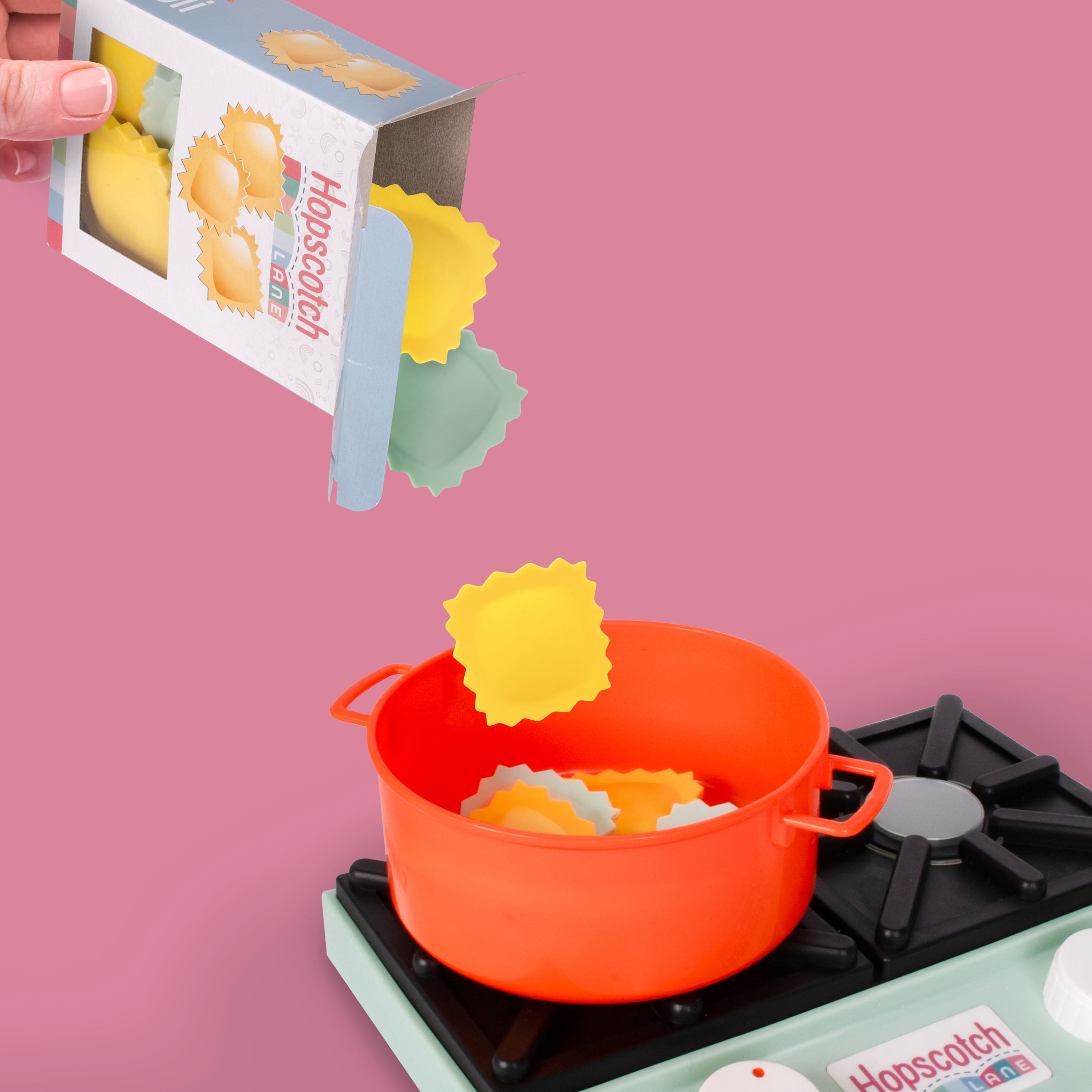 Hopscotch Lane Let’s Make Pasta 33 Piece Set – Doll Cooking Set & Doll Clothing for Kids Ages 3+