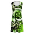thumbnail image 4 of Honeeladyy Mini Dresses for Women Summer Sleeveless Print Beach Dress A Line Strap Vacation Sundresses Green XXL, 4 of 5