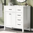 thumbnail image 2 of 36 Inch Freestanding White Vanity with Smooth Ceramic Basin for Easy - to - Clean Bathroom, 2 of 6